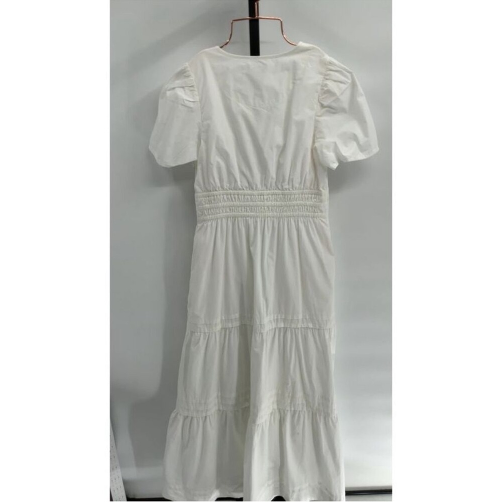 Quince Women Cotton Poplin Tiered Maxi Dress Classic White Basic Sleeved S new - Picture 3 of 3